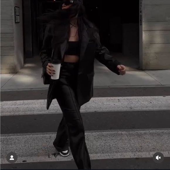 Because of Alice. Black Leather Jacket and Pants Set - Picture 4 of 9